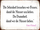Holzschild 30x40 cm Schönheit Frauen Dummheit Männer