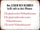Holzschild 30x40 cm das Leben des Mannes 3 Phasen