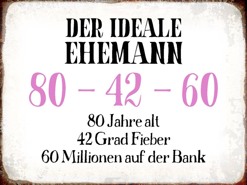 Holzschild 30x40 cm der idealer Ehemann 80-42-60