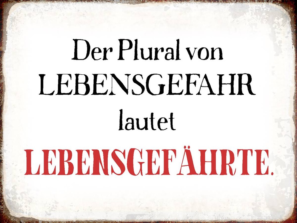 Holzschild 30x40 cm plural von Lebensgefahr lautet