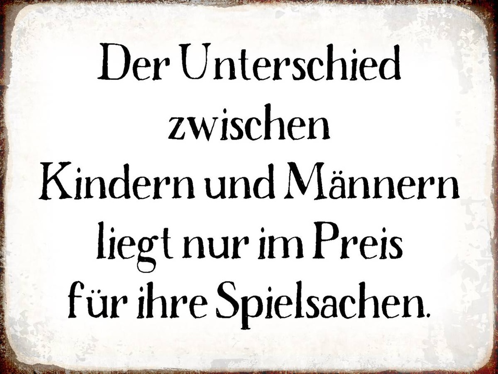 Holzschild 30x40 cm Unterschied Kinder Männer