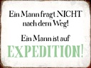 Holzschild 30x40 cm Mann fragt nicht nach dem Weg