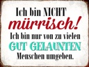 Holzschild 30x40 cm ich bin nicht mürrisch bin nur