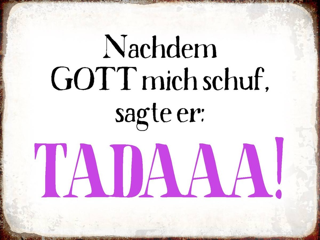 Holzschild 30x40 cm nachdem Gott mich schuf sagte er