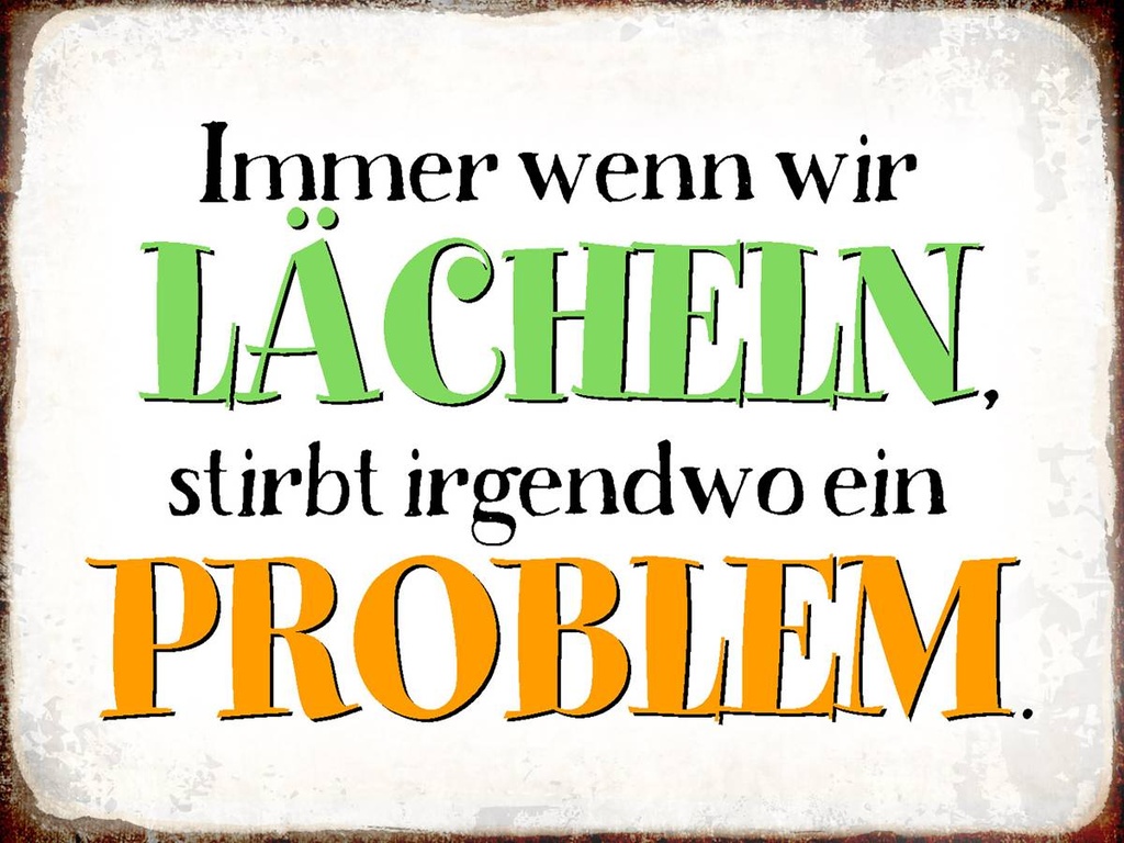 Holzschild 30x40 cm wenn wir lachen stirbt Problem