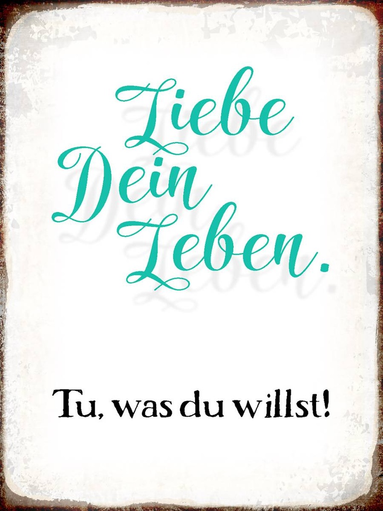 Holzschild 40x30 cm liebe dein Leben tue was willst