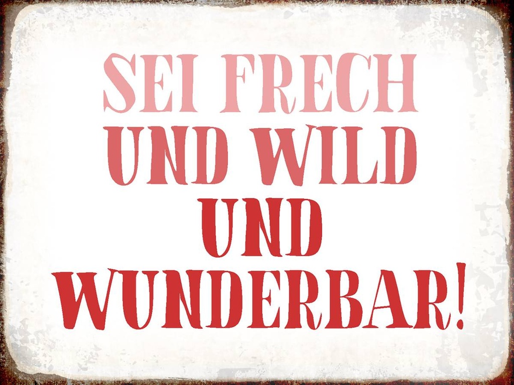 Holzschild 30x40 cm sei frech und wild und wunderbar