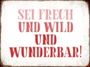 Holzschild 30x40 cm sei frech und wild und wunderbar