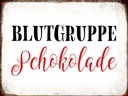 Holzschild 30x40 cm Blutgruppe Schokolade