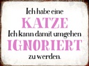 Holzschild 30x40 cm habe Katze kann ignoriert werden