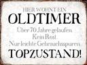 Holzschild 30x40 cm hier wohnt Oldtimer über 70