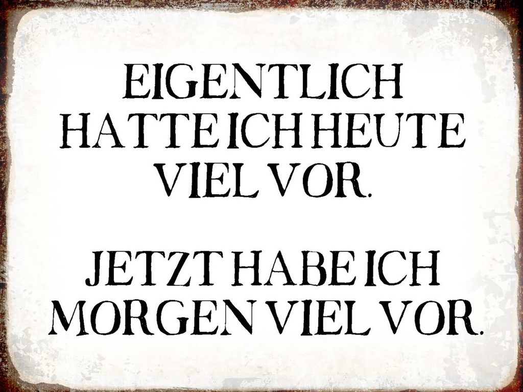 Holzschild 30x40 cm eigentlich hatte heute viel vor