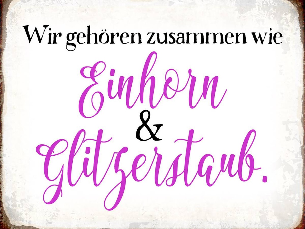 Holzschild 30x40 cm Einhorn und Glitzerstaub