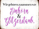 Holzschild 30x40 cm Einhorn und Glitzerstaub