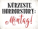 Holzschild 30x40 cm kürzeste Horrorstory Montag