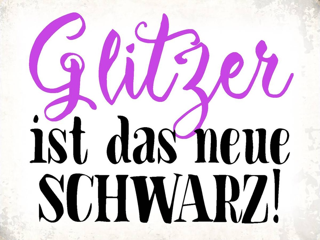 Holzschild 30x40 cm Glitzer ist das neue schwarz