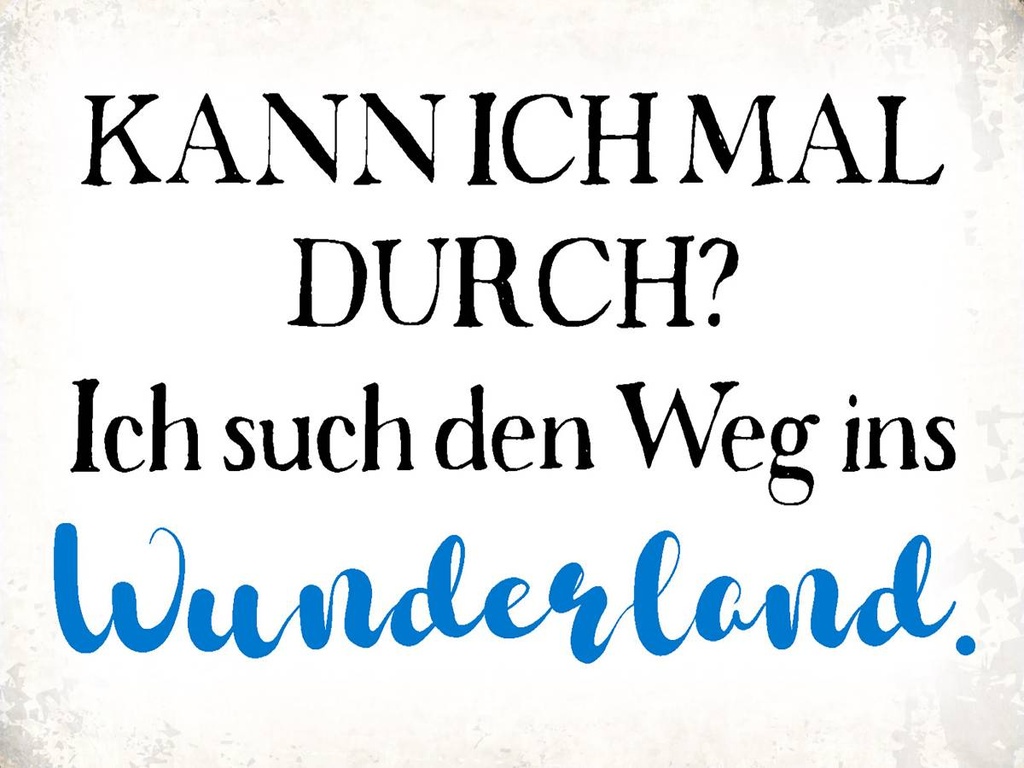 Holzschild 30x40 cm ich such den Weg ins Wunderland