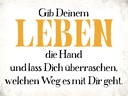 Holzschild 30x40 cm gib deinem Leben die Hand