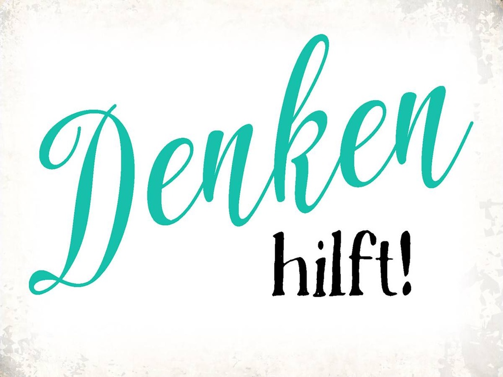 Holzschild 30x40 cm Denken hilft Retro
