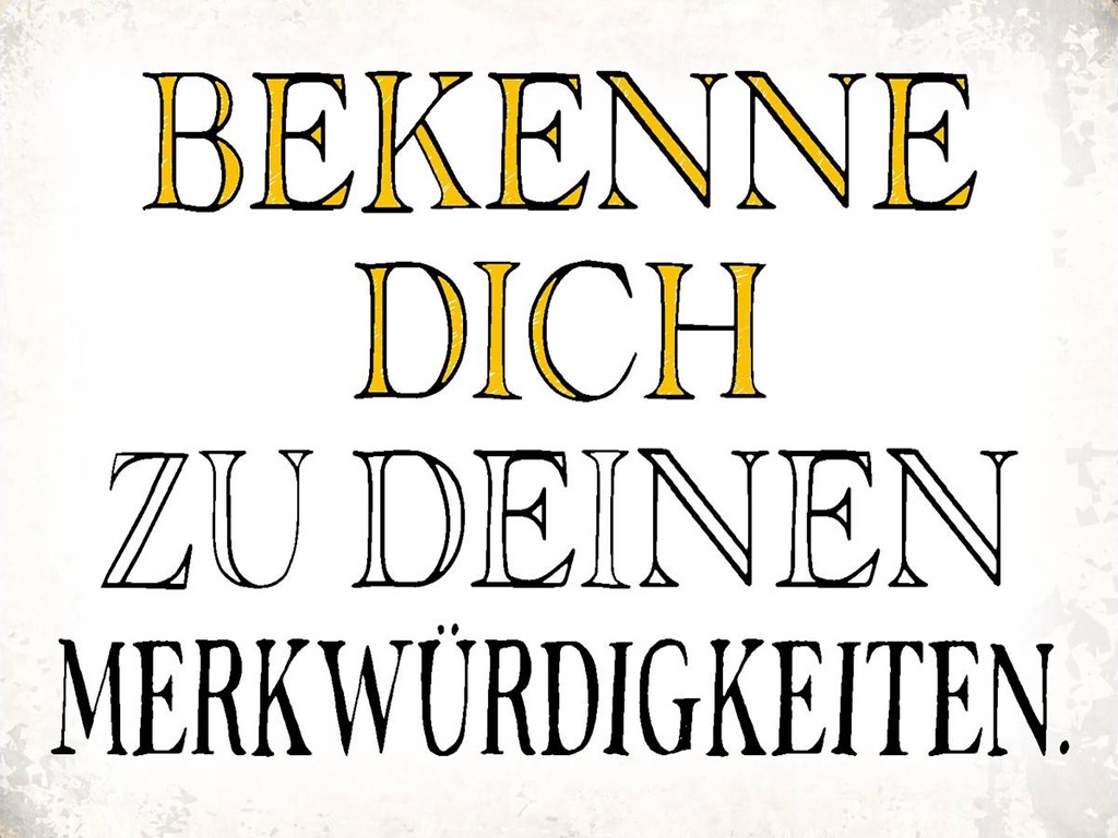 Holzschild 30x40 cm bekenne dich Merkwürdigkeiten
