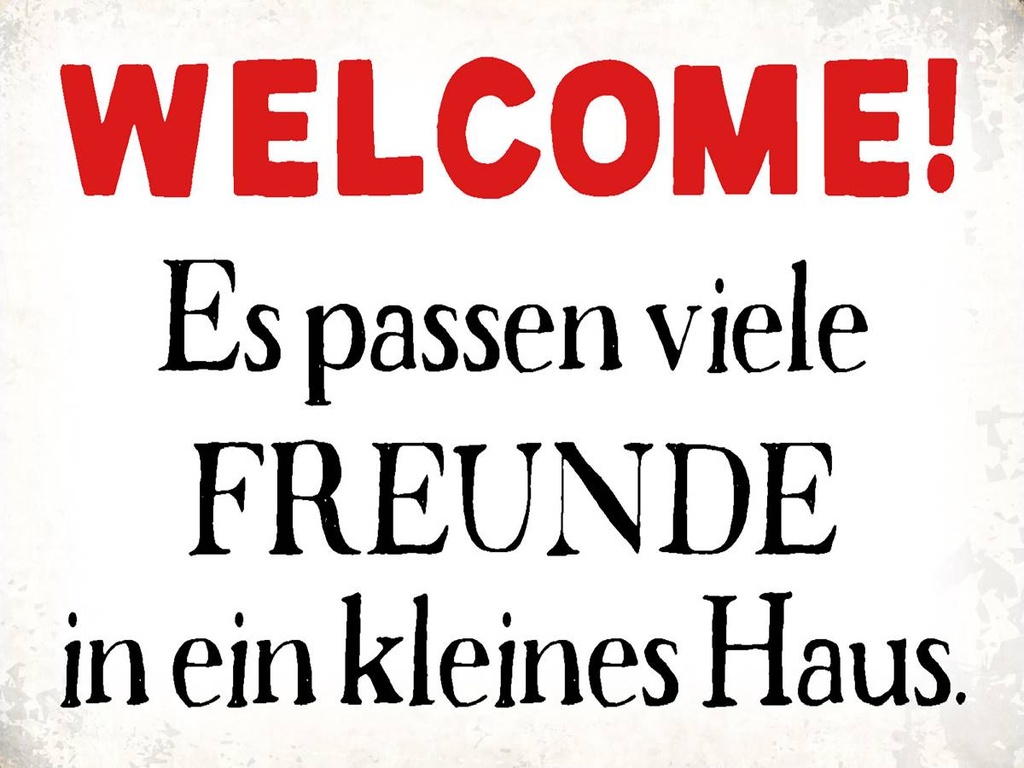 [LA-1790879-H] Holzschild 30x40 cm Welcome viele Freunde Haus
