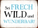 Holzschild 30x40 cm sei frech wild wunderbar Retro