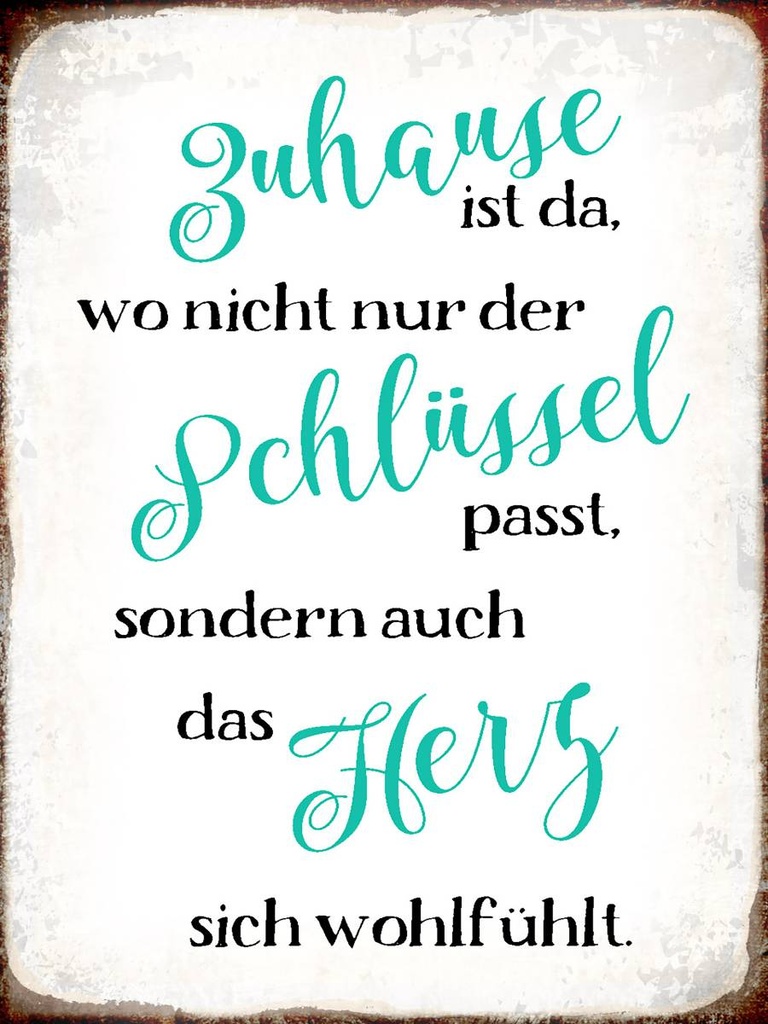 Holzschild 40x30 cm Zuhause wo Herz sich wohlfühlt