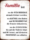 Holzschild 40x30 cm Familie ist wo die Wäscheberge