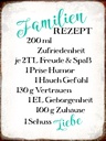Holzschild 40x30 cm Familienrezept Freude Spaß Humor