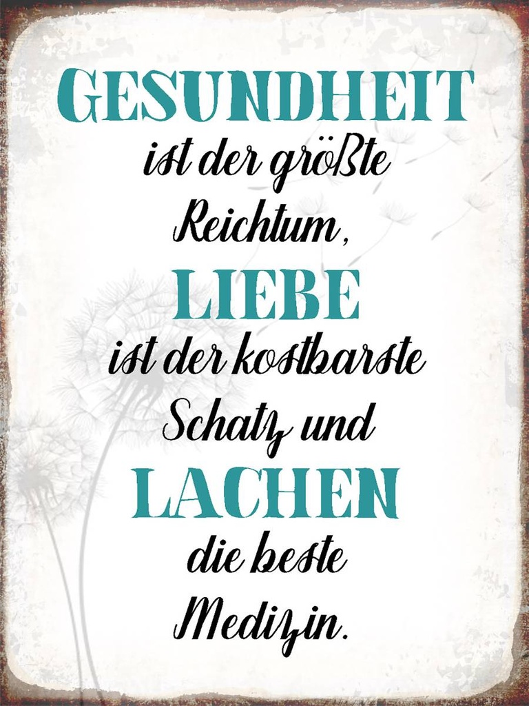 [LA-1790921-H] Holzschild 40x30 cm Gesundheit Liebe Lachen Medizin