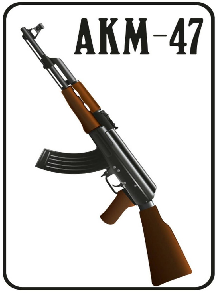 Holzschild 40x30 cm Gewehr Kalaschnikow AKM-47