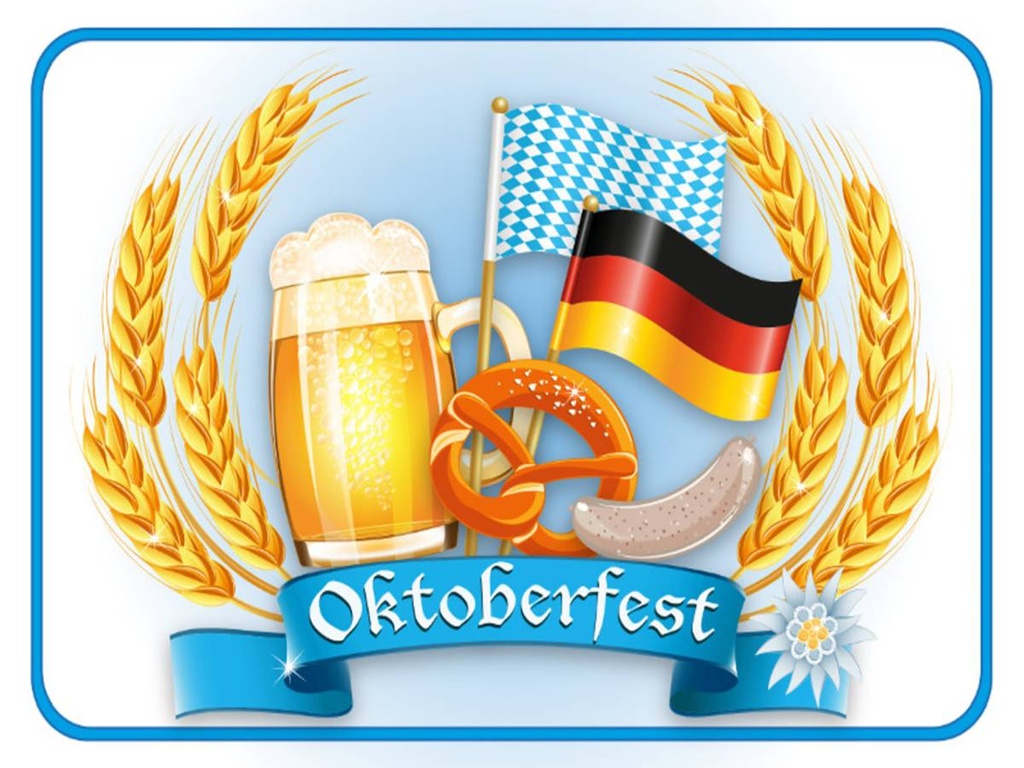 Holzschild 30x40 cm Oktoberfest Bier Brezel Wurst
