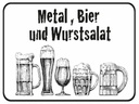 Holzschild 30x40 cm Bier und Wurstsalat