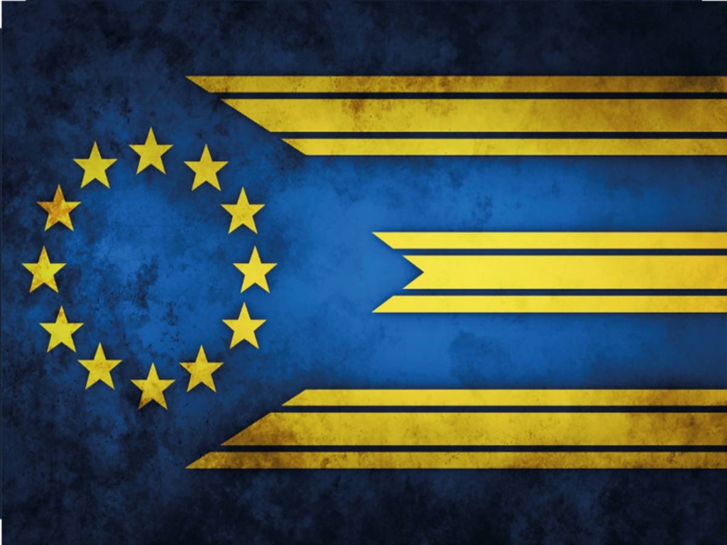 Holzschild 30x40 cm Flagge Europa Fahne