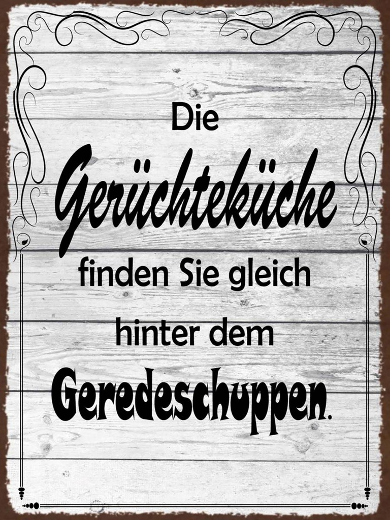 Holzschild 40x30 cm Gerüchteküche Geredeschuppen