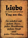 Holzschild 40x30 cm Liebe ist nicht vom ersten Tag