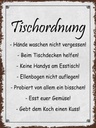 Holzschild 40x30 cm Tischordnung Hände waschen