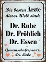 Holzschild 40x30 cm beste Ärzte Dr. Ruhe Fröhlich