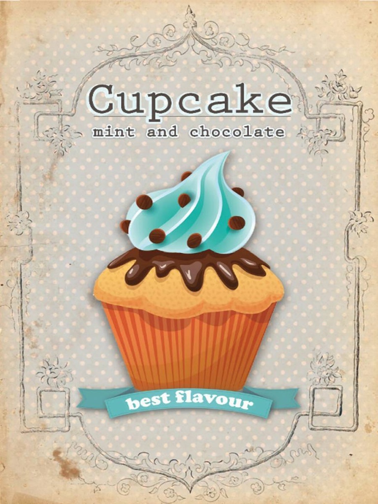 Holzschild 40x30 cm Cupcake mint chocolate best