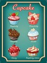 Holzschild 40x30 cm Essen Cupcake Raspberry Chocolate