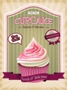 Holzschild 40x30 cm Essen Cupcake natural Delicious home