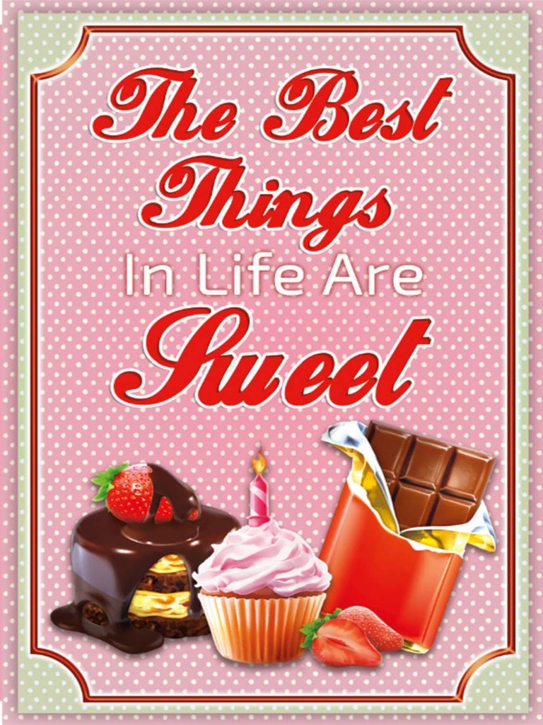 [LA-1791019-H] Holzschild 40x30 cm Cupcake best things in life are sweet