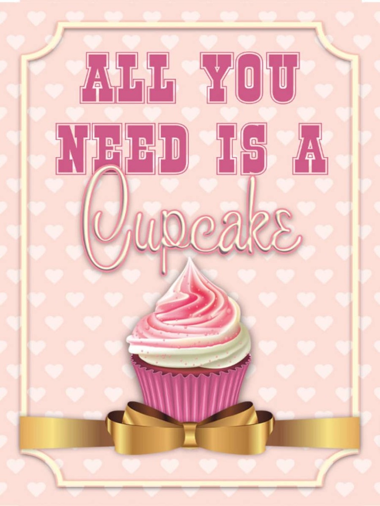 Holzschild 40x30 cm Essen all you need is a Cupcake