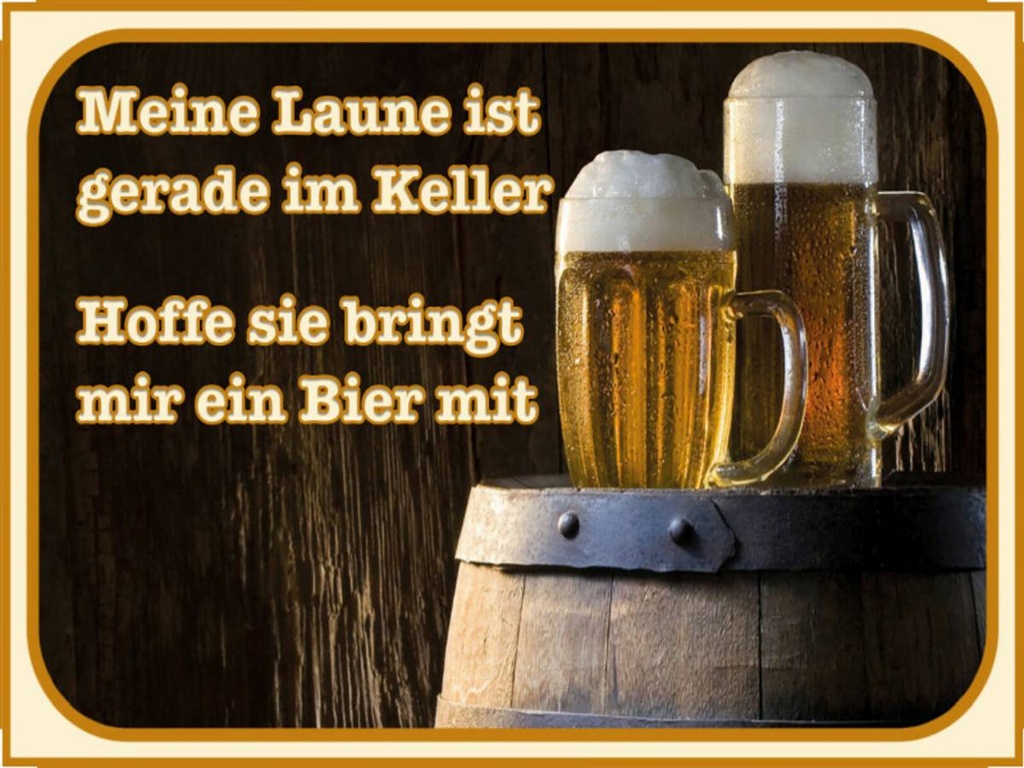 Holzschild 30x40 cm Bier Laune gerade im Keller hoffe sie