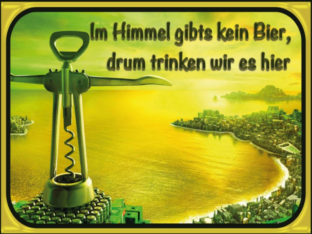 Holzschild 30x40 cm im Himmel gibt’s kein Bier