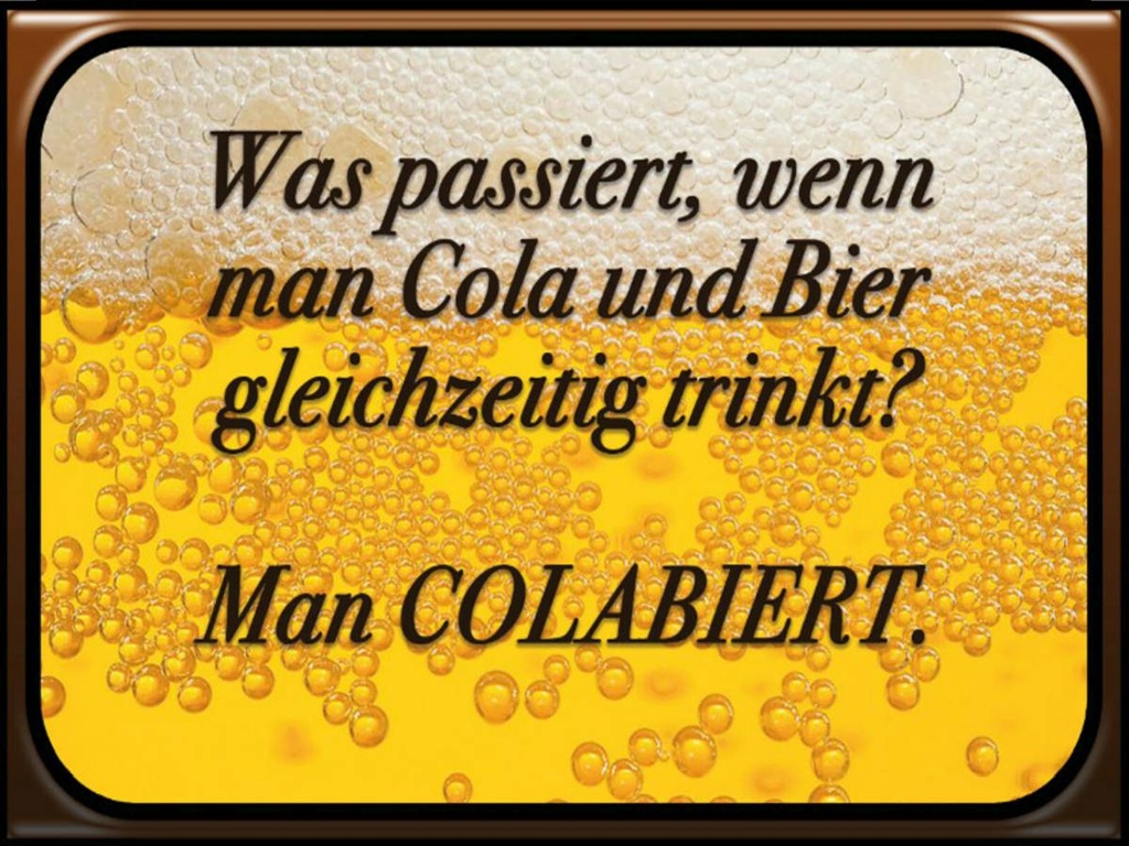 Holzschild 30x40 cm was passiert wenn Cola und Bier