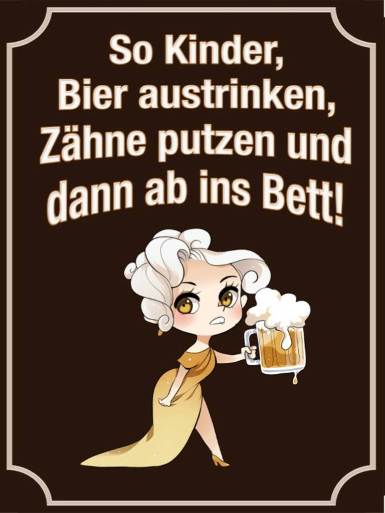 Holzschild 40x30 cm so Kinder Bier austrinken und