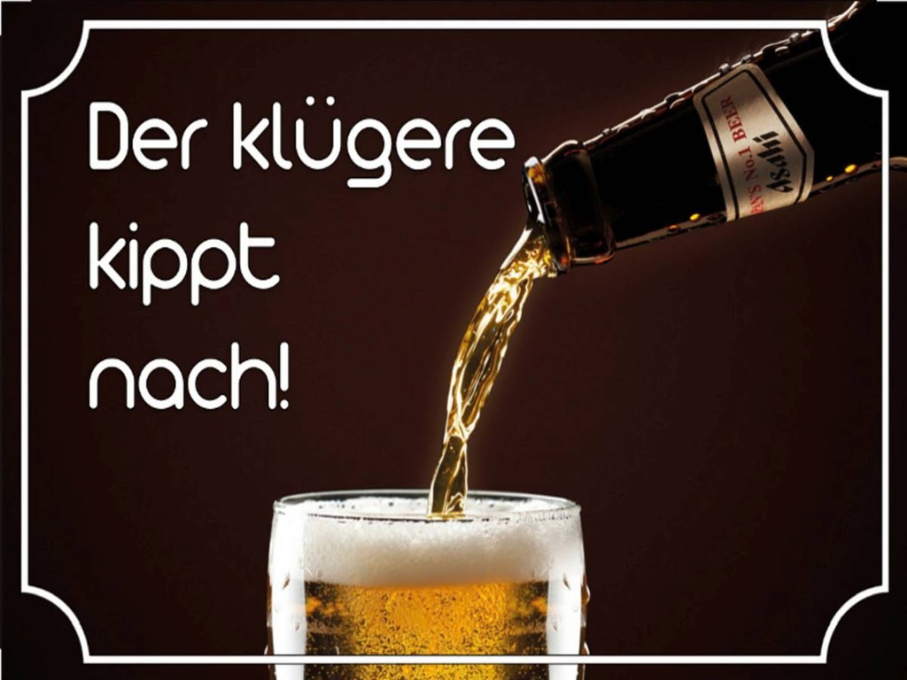 [LA-1791053-H] Holzschild 30x40 cm Bier der klügere kippt nach