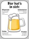 Holzschild 40x30 cm Bier Magnesium Kalium Vitamine