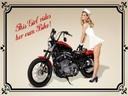 Holzschild 30x40 cm Motorrad this girl rides her own Biker